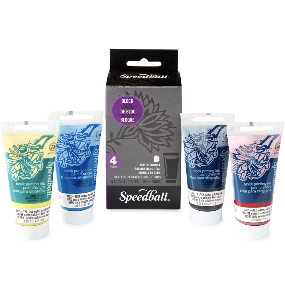 Speedball Block Printing Basic Set, 4x37 ml