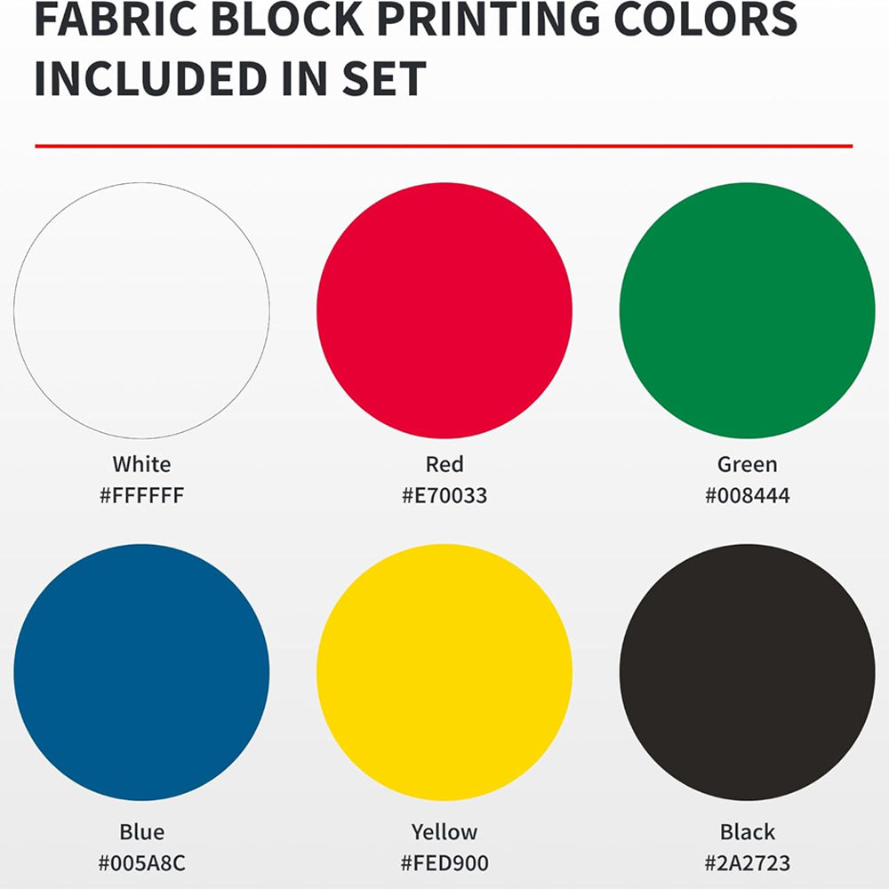 Speedball Fabric and Paper Lino Printing Inks Set, 6x37 ml