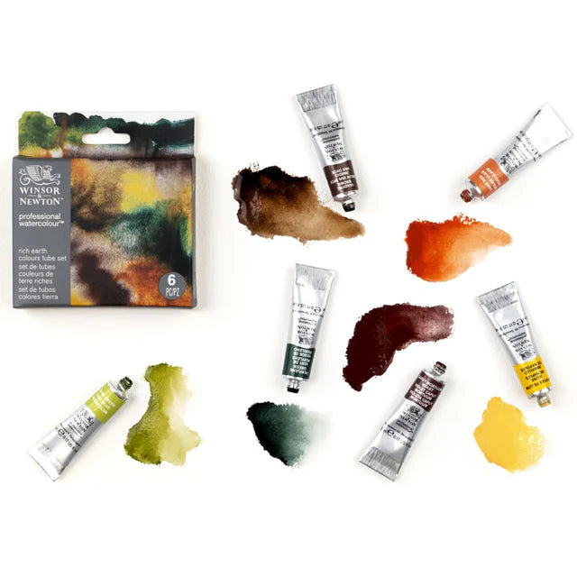 Winsor & Newton Professional Watercolour Tubes Rich Earth Set, 6x5 ml