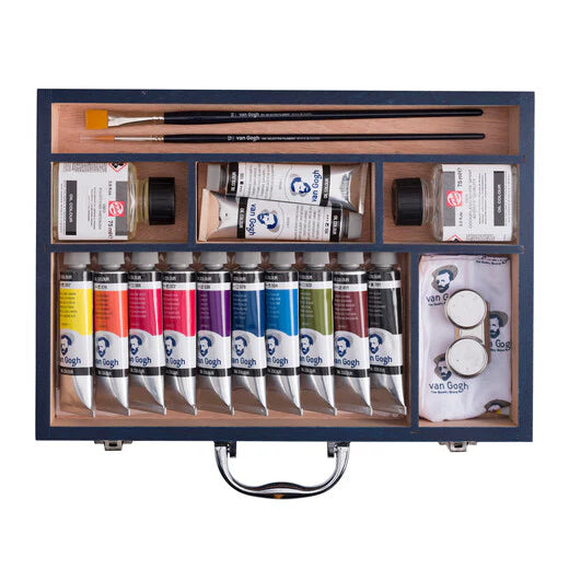 Van Gogh Oil Paint Starter Box XL, 12 x 40 ml + accessories