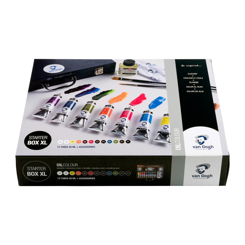 Van Gogh Oil Paint Starter Box XL, 12 x 40 ml + accessories