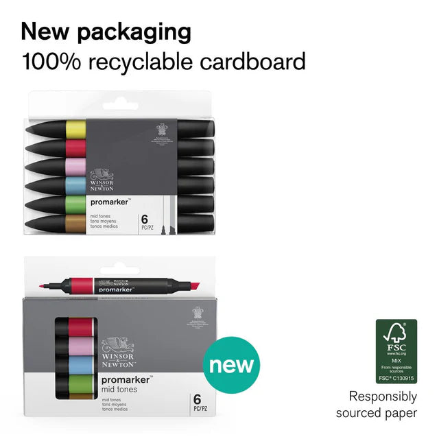Winsor & Newton Promarker Graphic Marker Rich Set, 6 pcs.