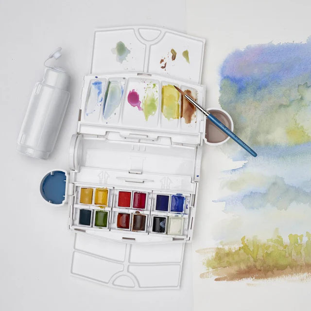 Winsor & Newton Cotman Field Plus Travel Set, 12 Half-Pans