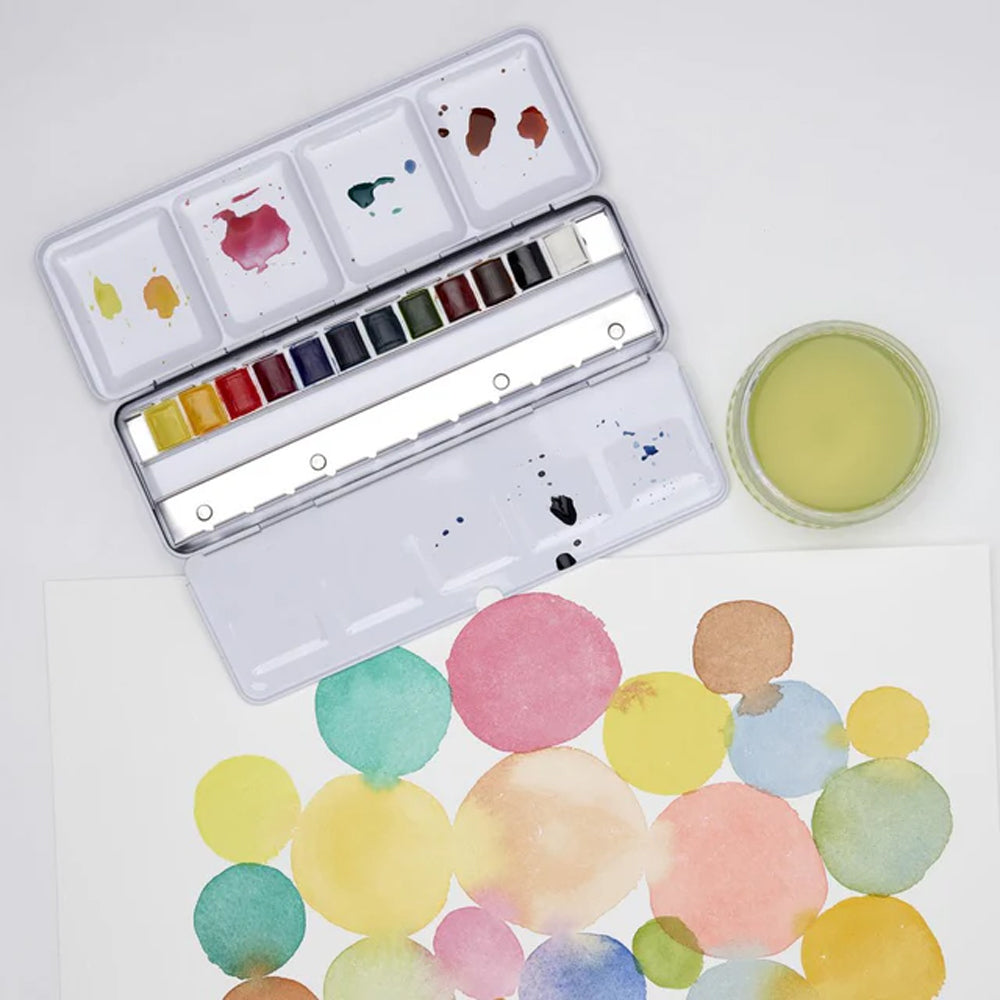 Winsor & Newton Cotman Watercolour Customisable Travel Tin, 12 Half Pans