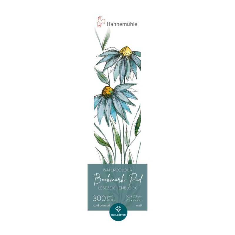 Watercolour Bookmarks Design Set - 1x Bookmark Pad + 3x Watercolour Cubes + 1x Brush