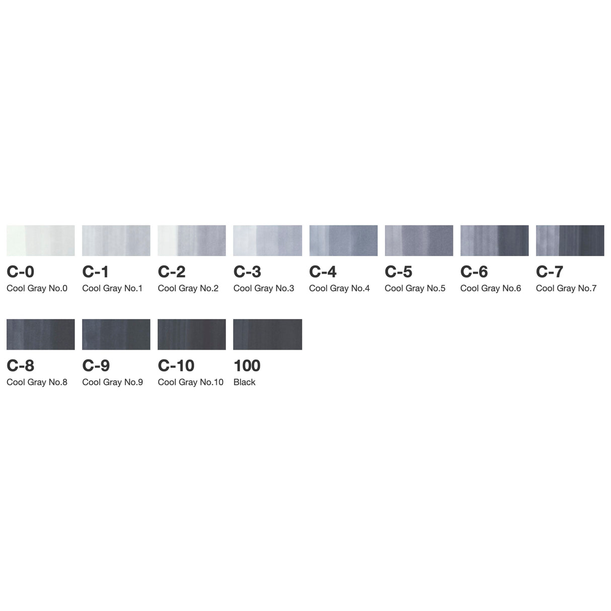 Copic Ciao Classic Cool Gray Markers Set, 12 pcs.