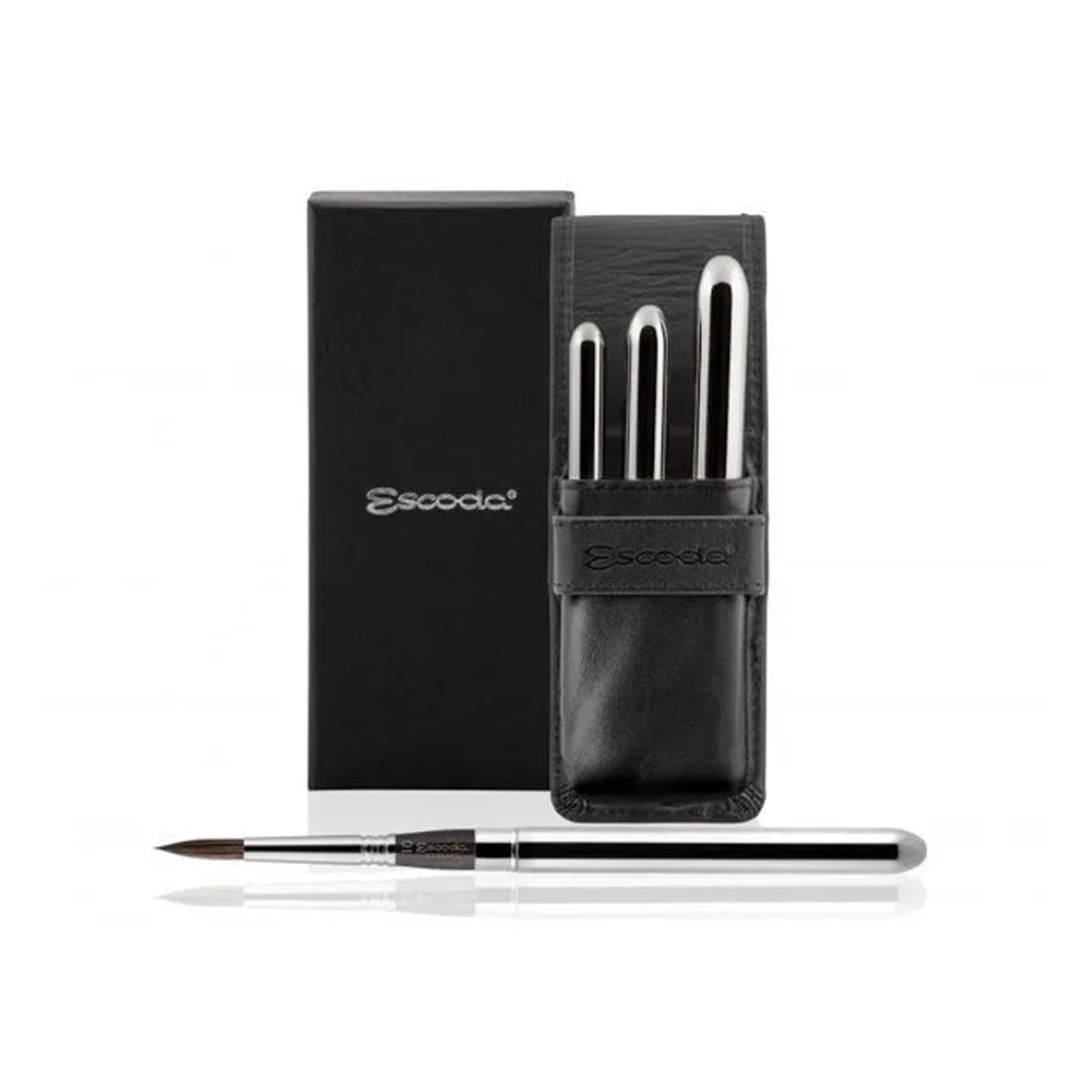 Escoda Versatil Leather Case 3 Travel Brush Set