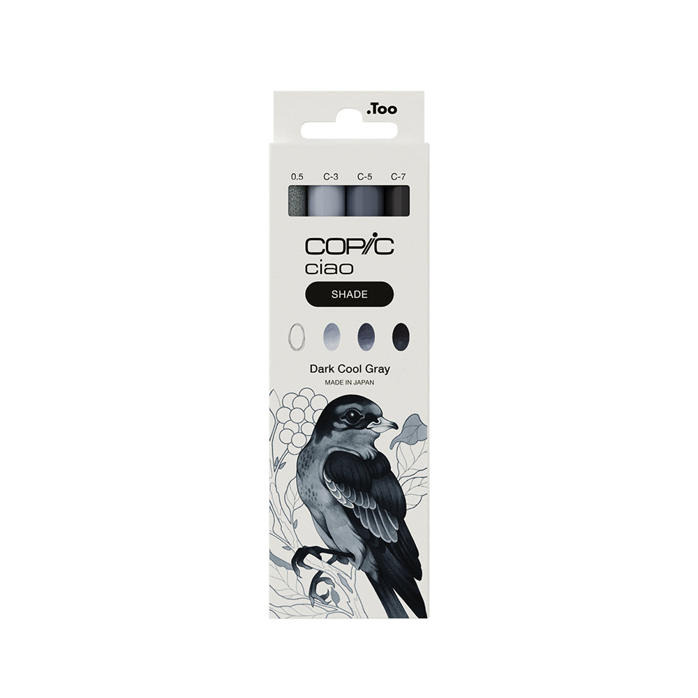 Copic Ciao SHADE Dark Cool Gray Markers Set, 4 pcs.