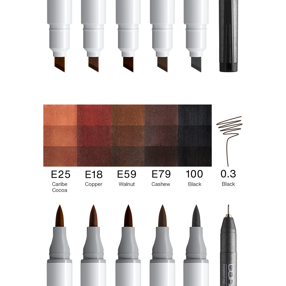 Copic Ciao Portrait Set Earth Charm, 6 pcs.