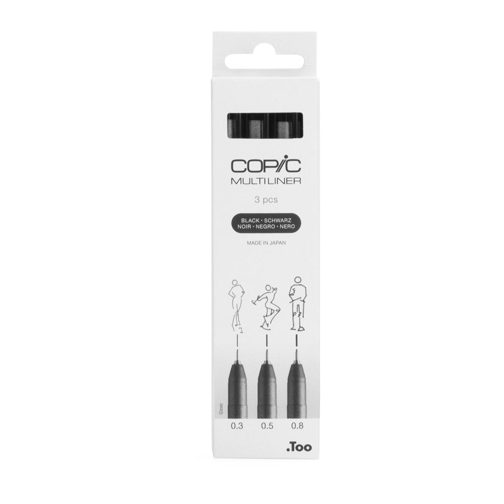 Copic Multiliner Medium Black Set, 3 pcs.