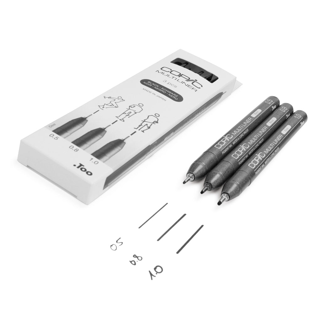 Copic Multiliner Bold Black Set, 3 pcs.
