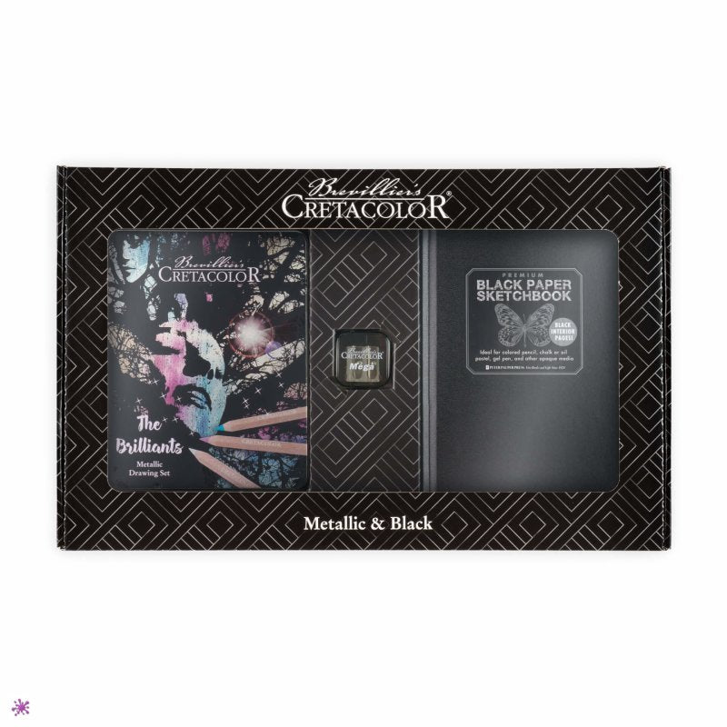 Cretacolor Metallic & Black Drawing Set, 14 pcs.