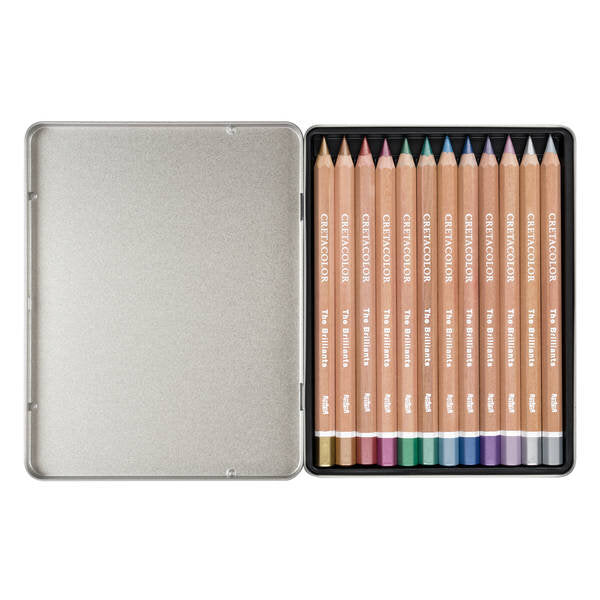 Cretacolor Brilliants Metallic Colored Pencils Set, 12 pcs.