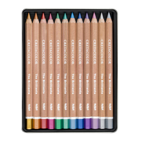 Cretacolor Brilliants Metallic Colored Pencils Set, 12 pcs.