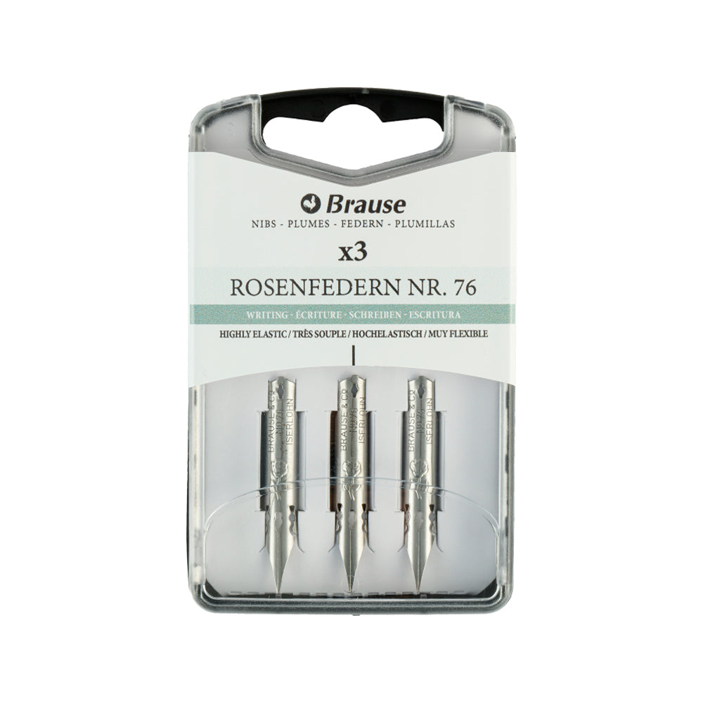 Brause Writing Nibs for Nib Holders, No. 76, 3 pcs.