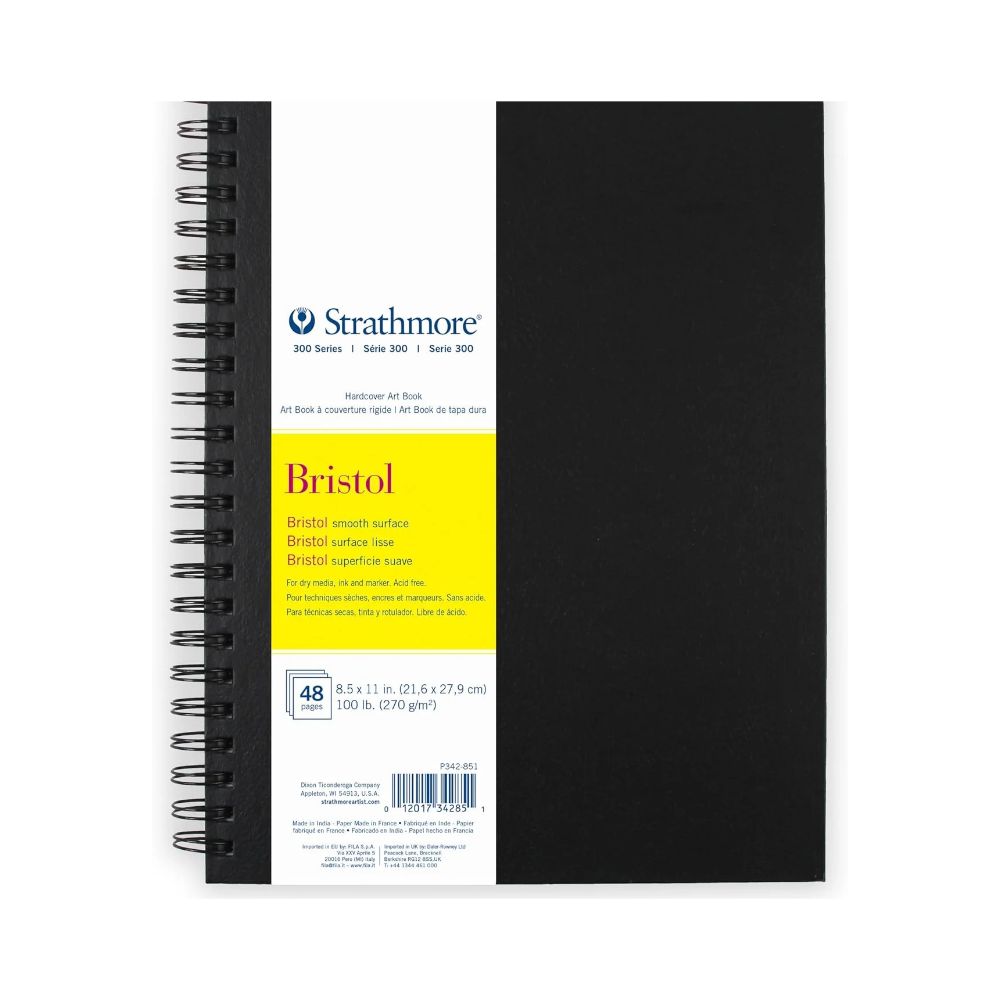 Strathmore Bristol Smooth 300 Series Spiral-Bound Sketchbook, 270 gsm, 48 pages