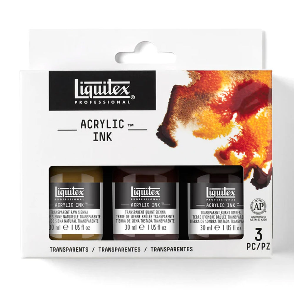 Liquitex Professional Acrylic Ink Transparents Set, 3x30 ml