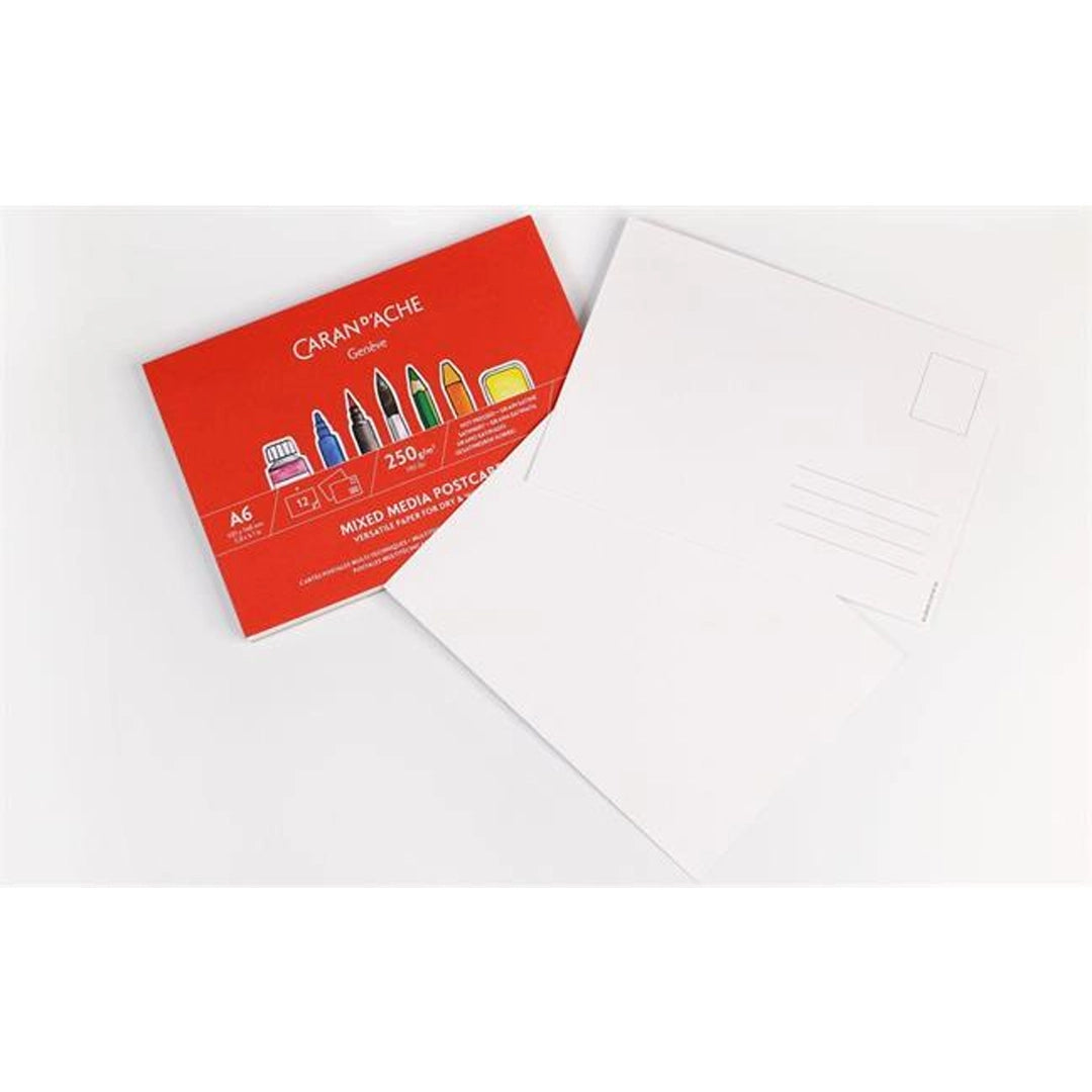 Caran d'Ache Mixed Media Colouring Postcards, 12 sheets