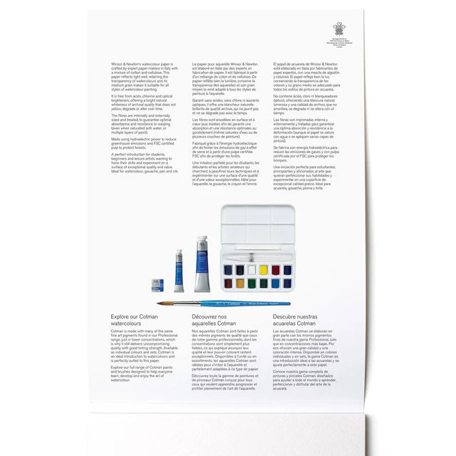 Winsor & Newton Watercolour Paper Pad, 12 sheets, 300 gsm