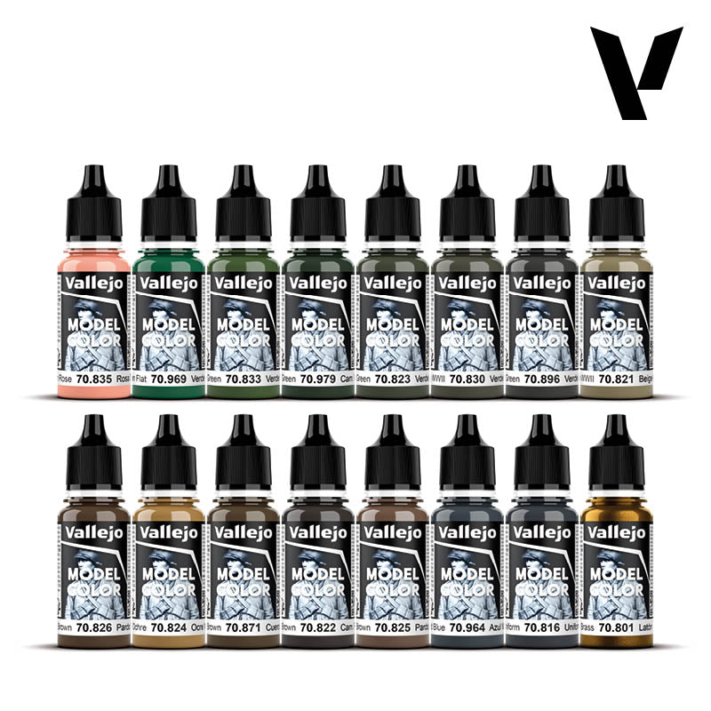Vallejo German Camouflage WWII Acrylic Paint Set, 16x17 ml