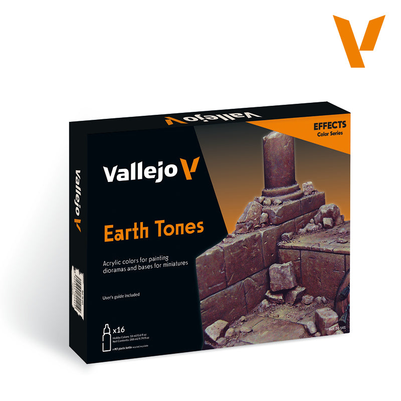 Vallejo Earthtone Colors Paint Set, 16x17 ml