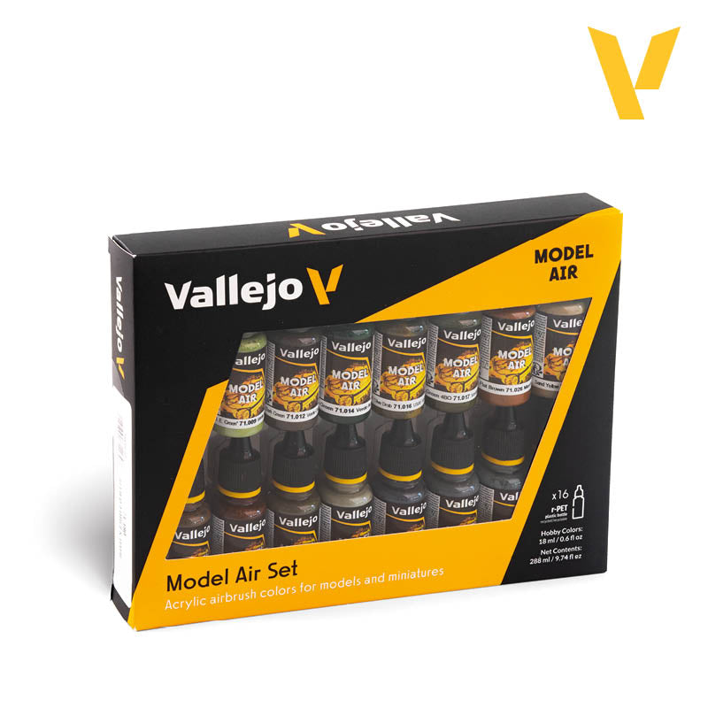 Vallejo Allied Forces WWII Model Air Paint Set, 16x17 ml