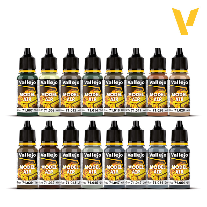 Vallejo Allied Forces WWII Model Air Paint Set, 16x17 ml