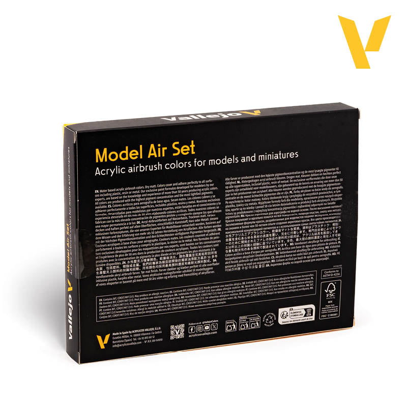 Vallejo WWII USAAF Aircraft Model Air Acrylic Paint Set, 16x17 ml