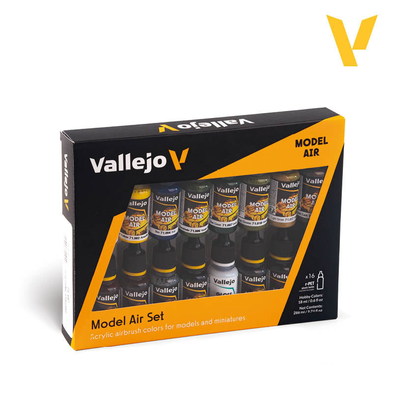 Vallejo Building Set Model Air Paint Set, 16x17 ml