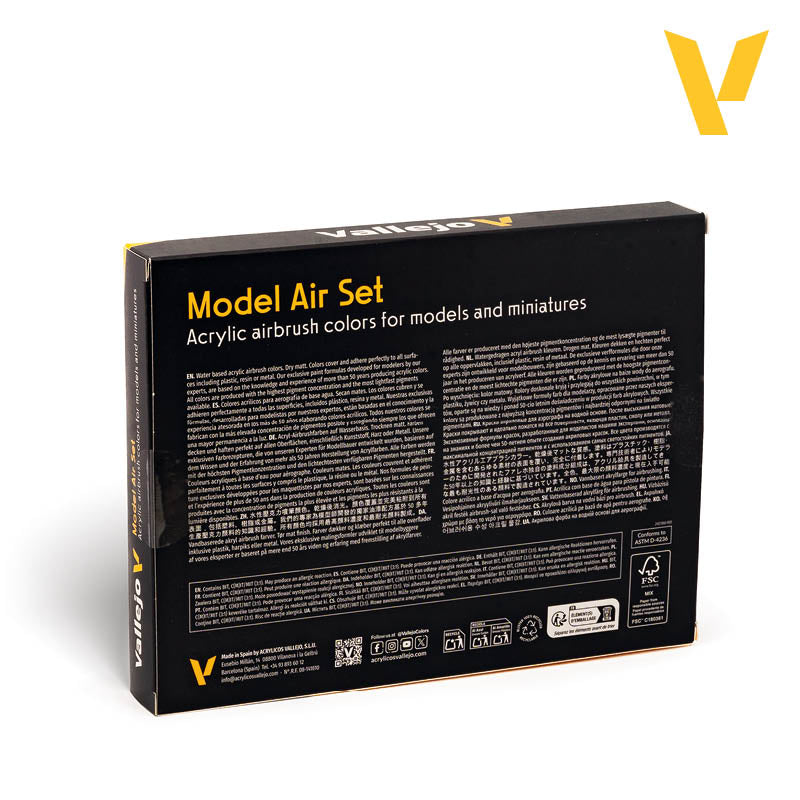 Vallejo Building Set Model Air Paint Set, 16x17 ml
