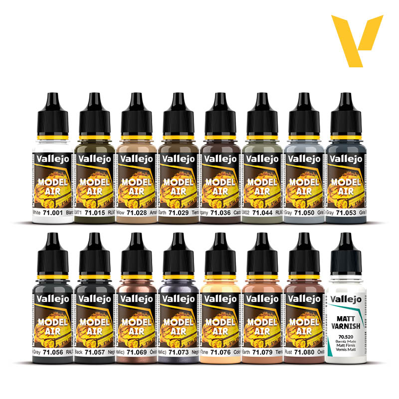 Vallejo Weathering Model Air Paint Set, 16x17 ml