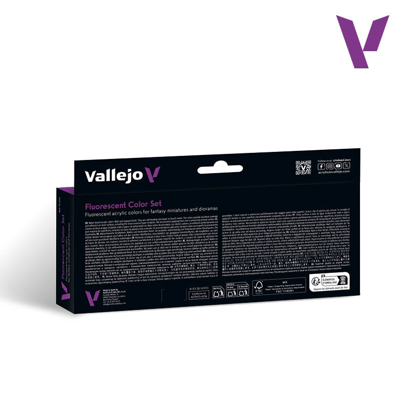 Vallejo Game Color Fluorescent Color Set, 8x18 ml