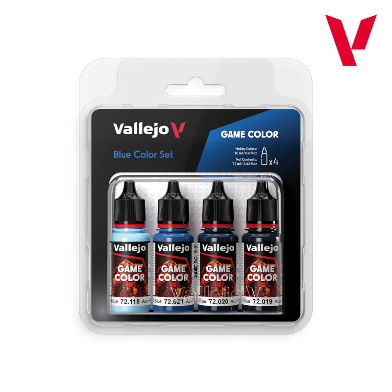 Vallejo Game Color Blue Color Acrylic Paint Set, 4x18 ml