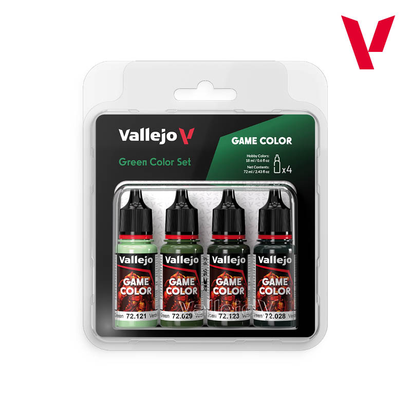 Vallejo Game Color Green Color Acrylic Paint Set, 4x18 ml