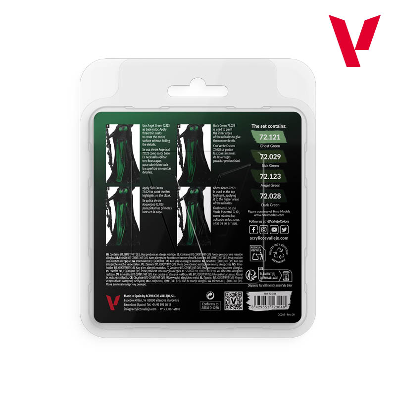 Vallejo Game Color Green Color Acrylic Paint Set, 4x18 ml