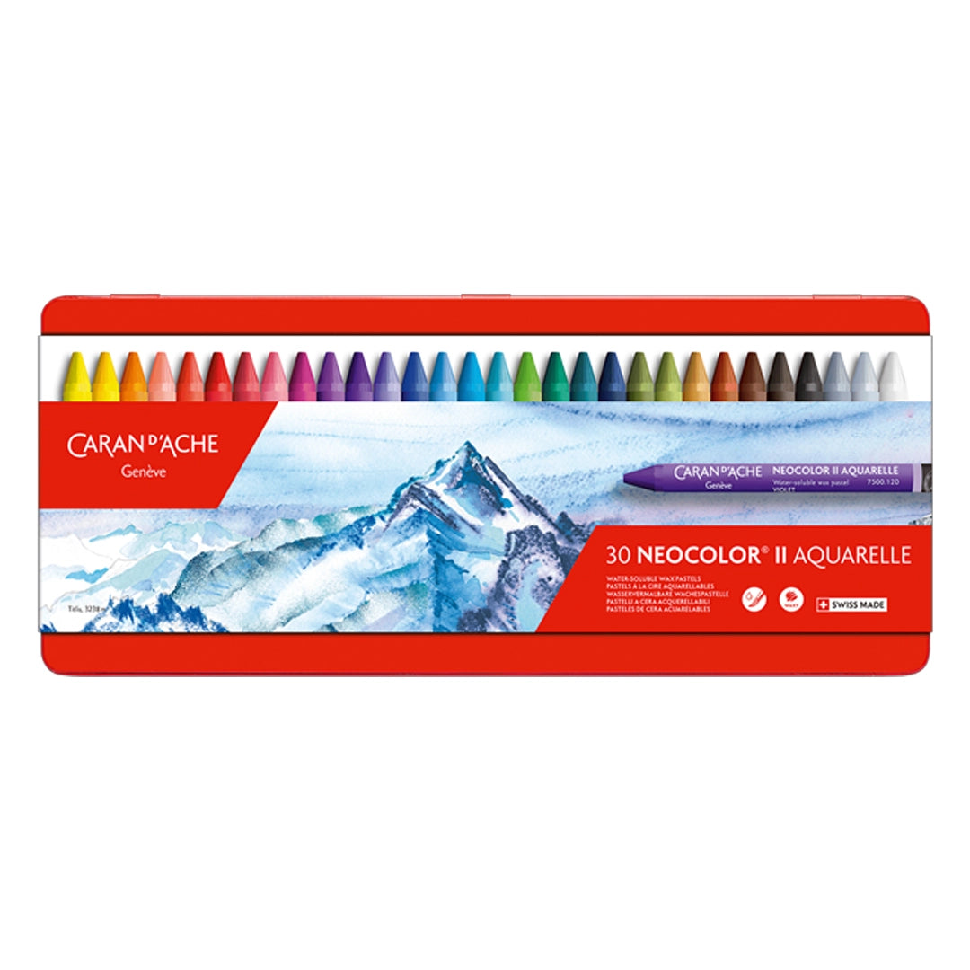 Caran d'Ache NEOCOLOR Water-Soluble Wax Oil Pastels Set of 30
