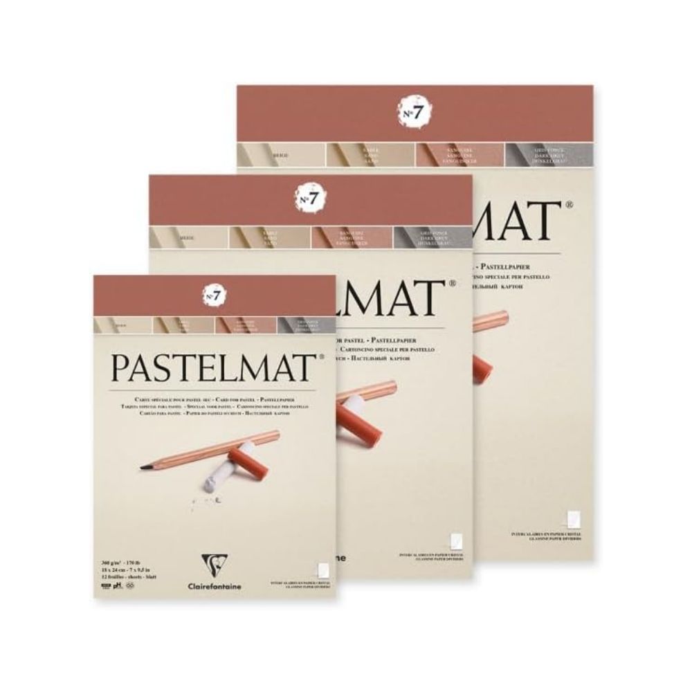 Clairefontaine Pastelmat No. 7 įvairių spalvų popierius pastelėms, 12 lapų