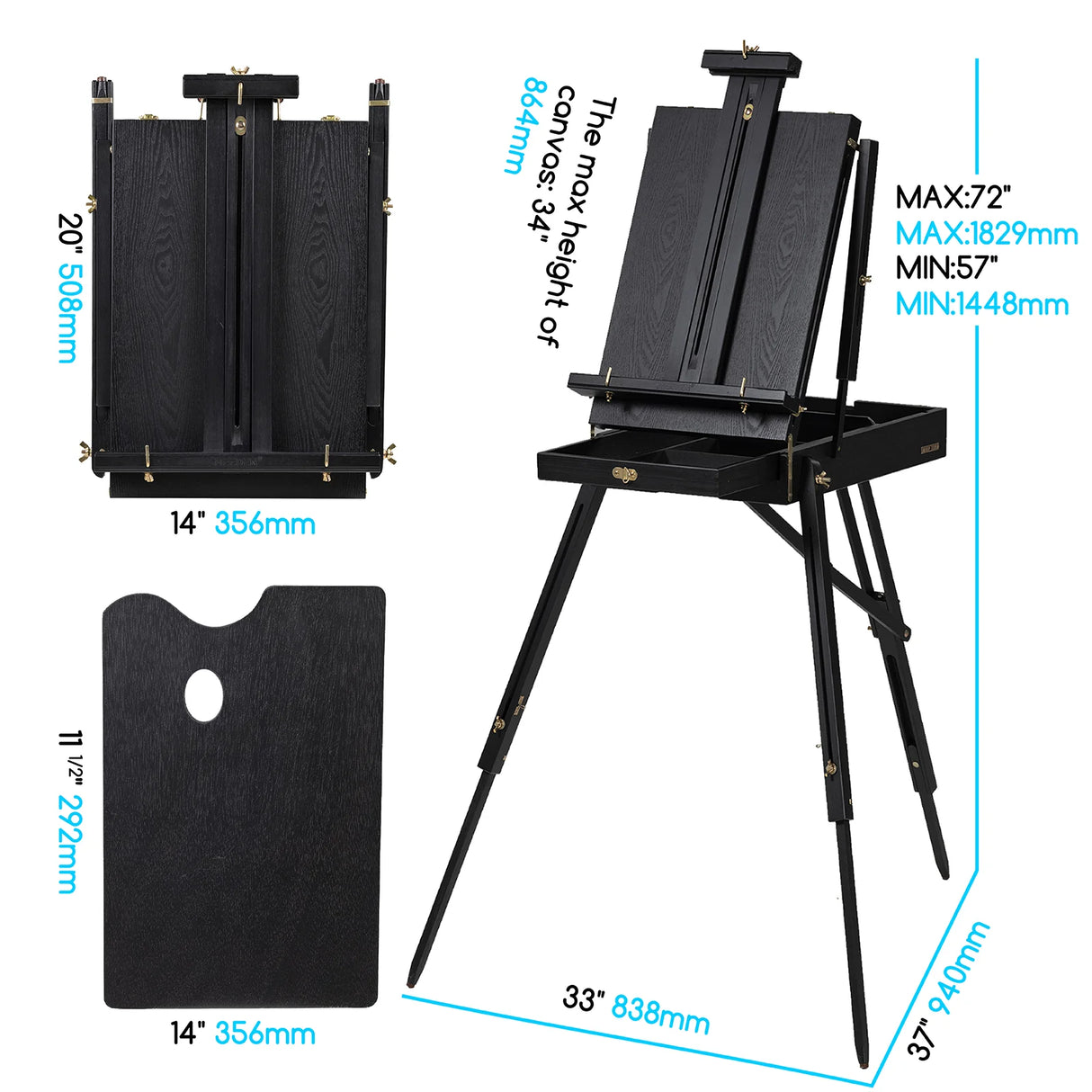 MEEDEN Wood Plein-Air French Easel