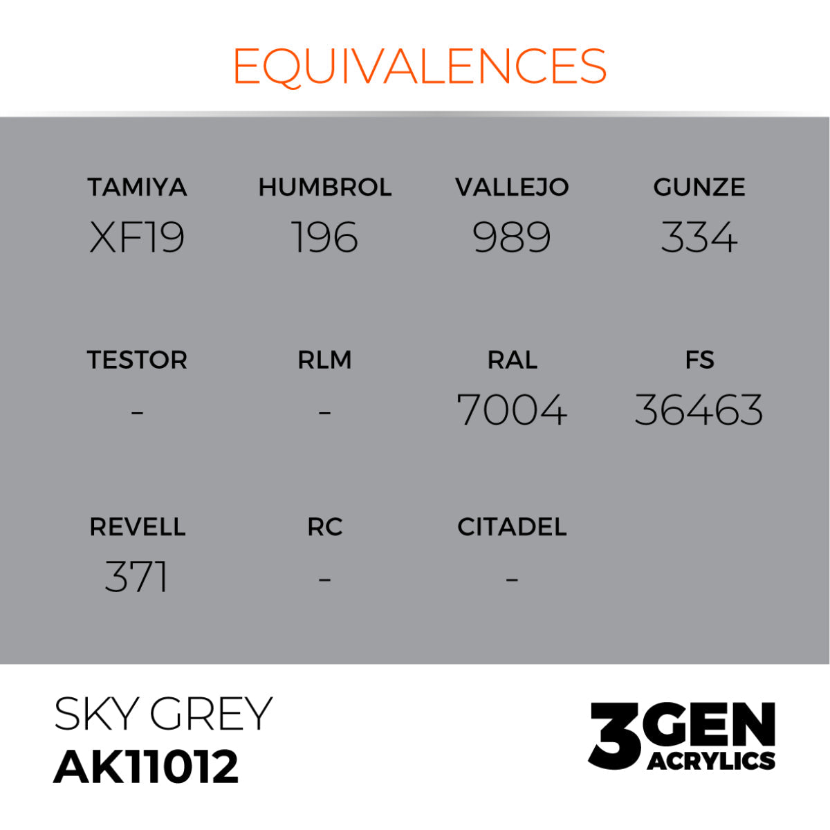 AK Interactive 3GEN Acrylic Paint, colours 1-73 (part 1/3)
