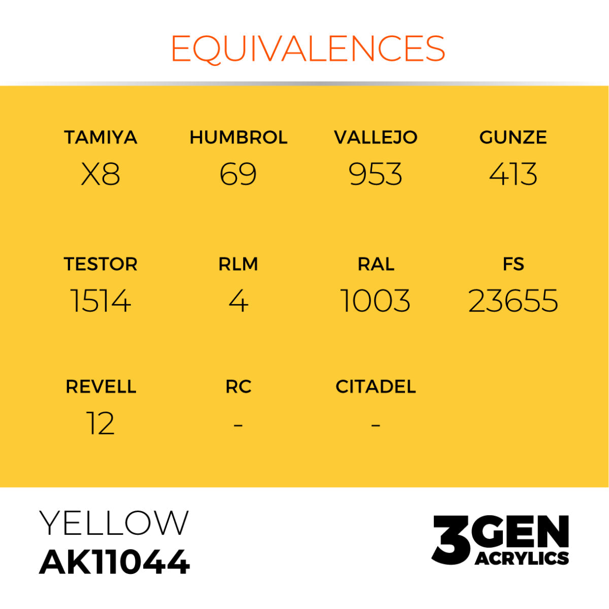 AK Interactive 3GEN Acrylic Paint, colours 1-73 (part 1/3)