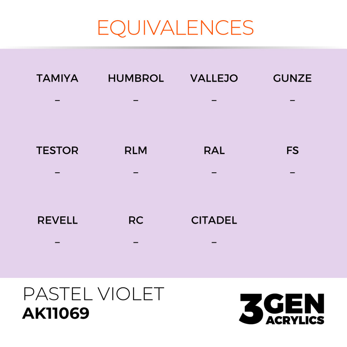 AK Interactive 3GEN Acrylic Paint, colours 1-73 (part 1/3)