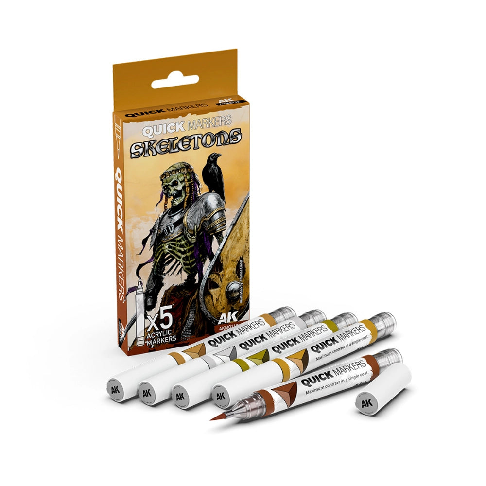 AK Interactive Quick Markers Skeletons Set, 5 pcs.