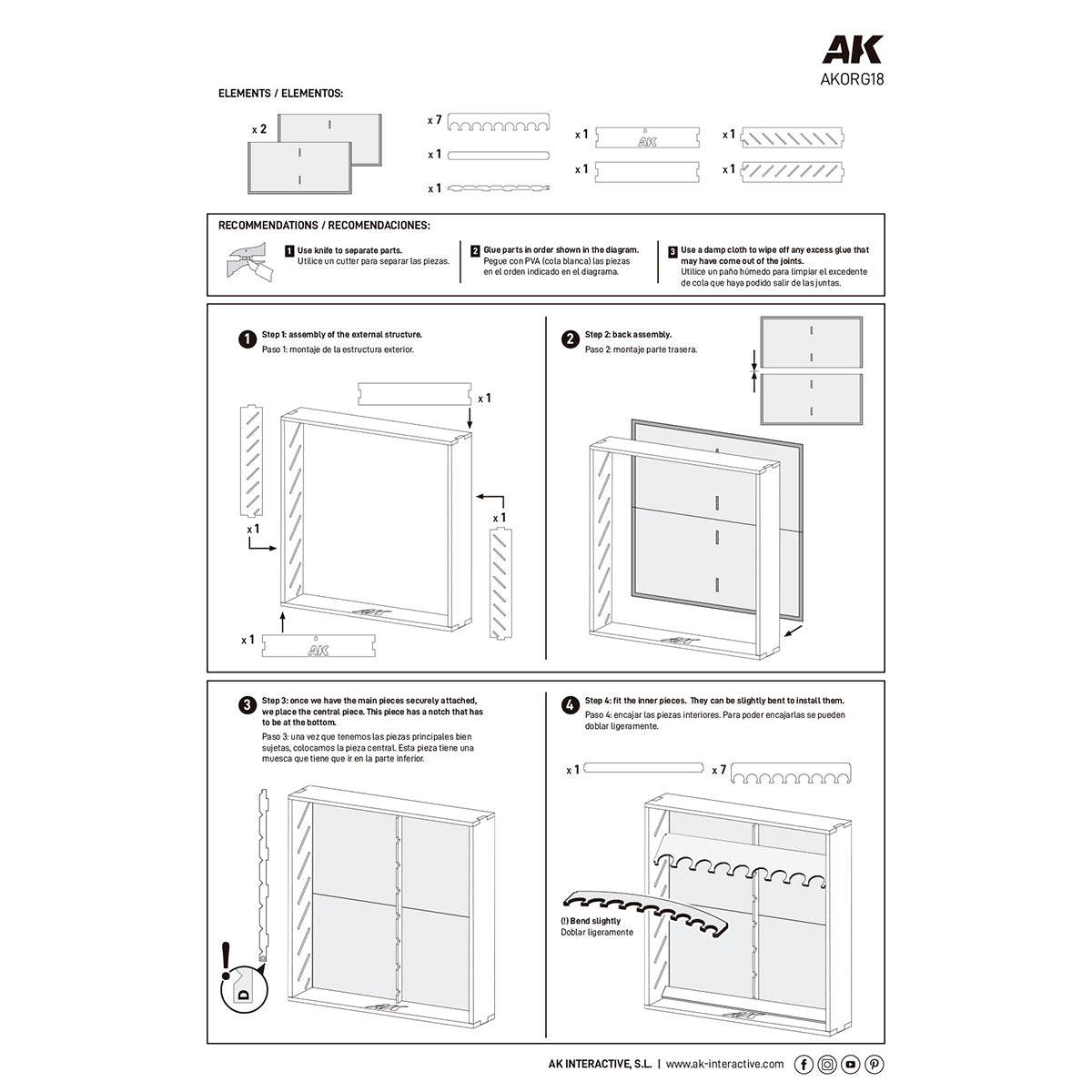 AK Interactive Modular Organizer, 30x30x6 cm