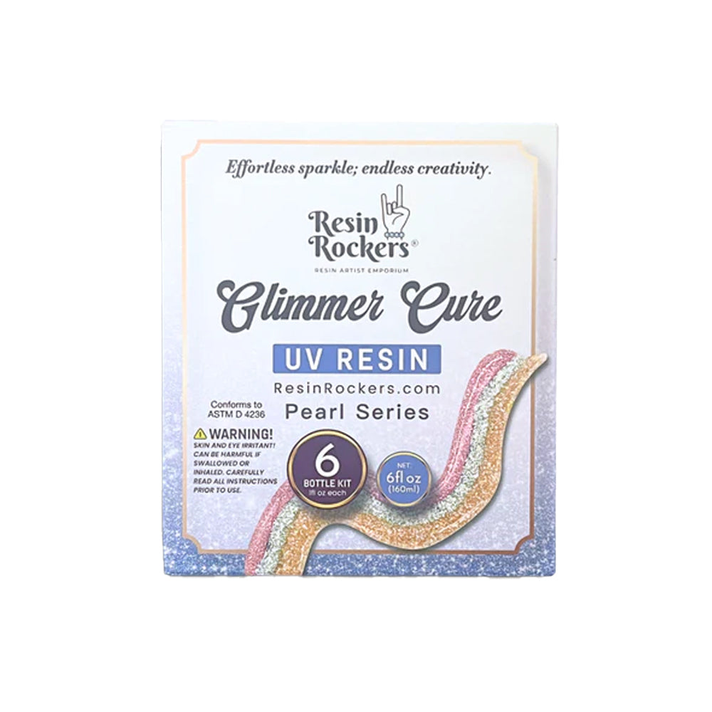 Resin Rockers Glimmer Cure Pearl UV Resin Hard Type, Full Kit
