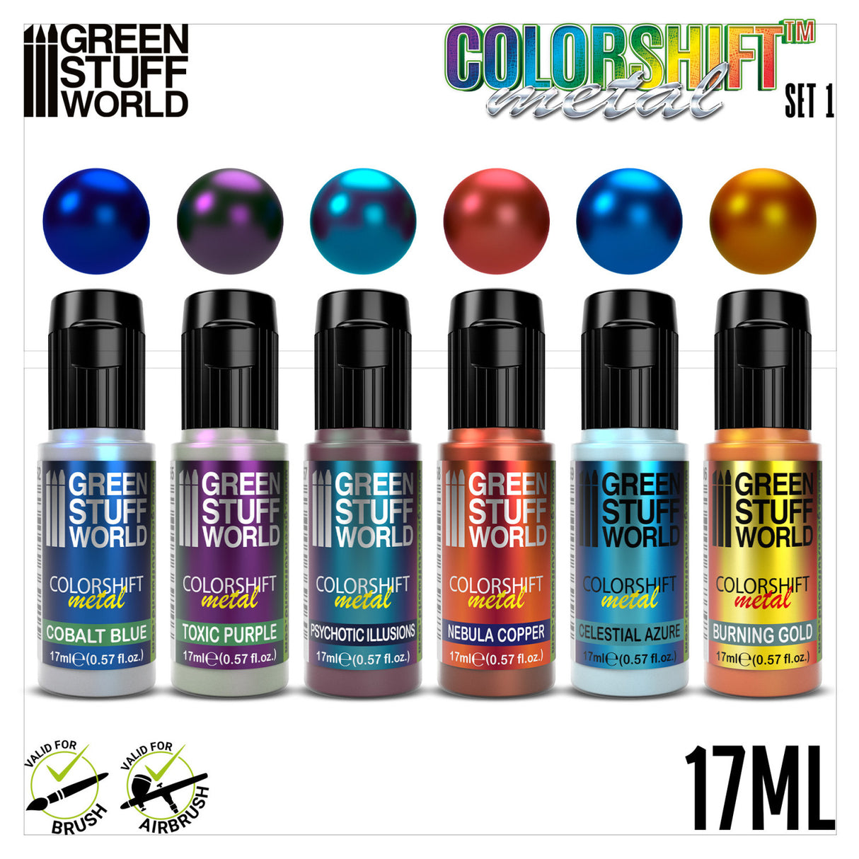 Green Stuff World Chameleon Acrylic Paint Set No. 1, 6x17 ml