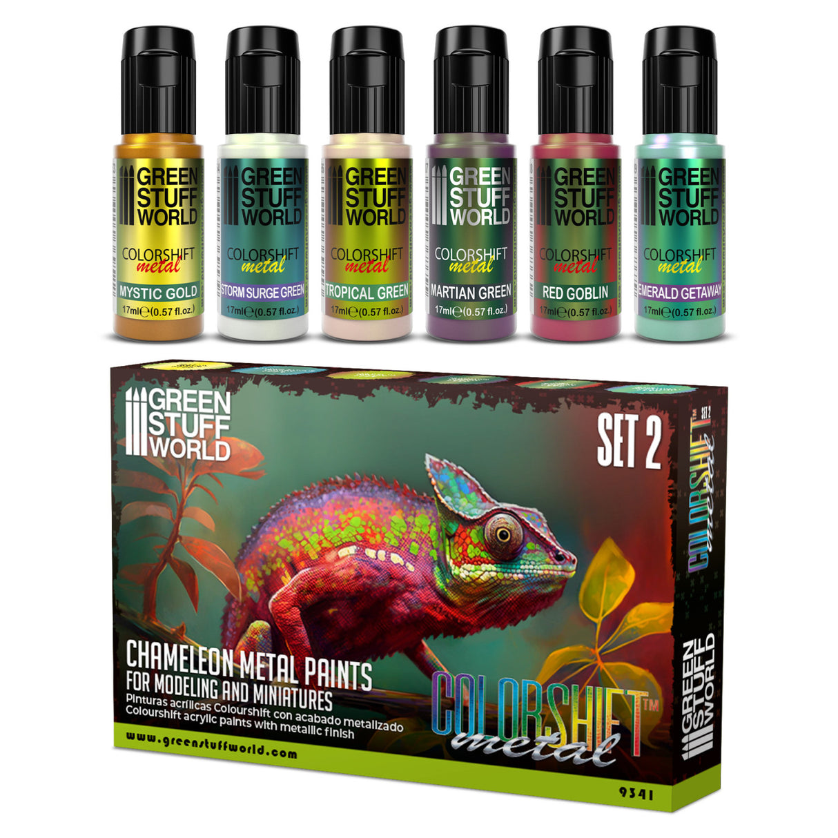 Green Stuff World Chameleon Acrylic Paint Set No. 2, 6x17 ml