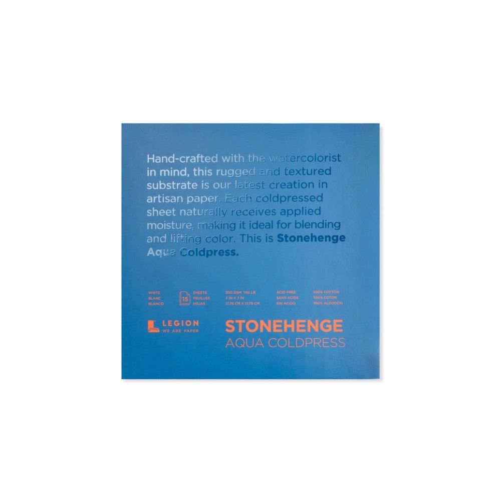 Stonehenge Aqua White watercolor paper, 15 sheets, 140 lb