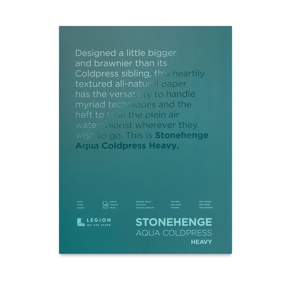 Stonehenge Aqua White watercolor paper, 10 sheets, 300 lb