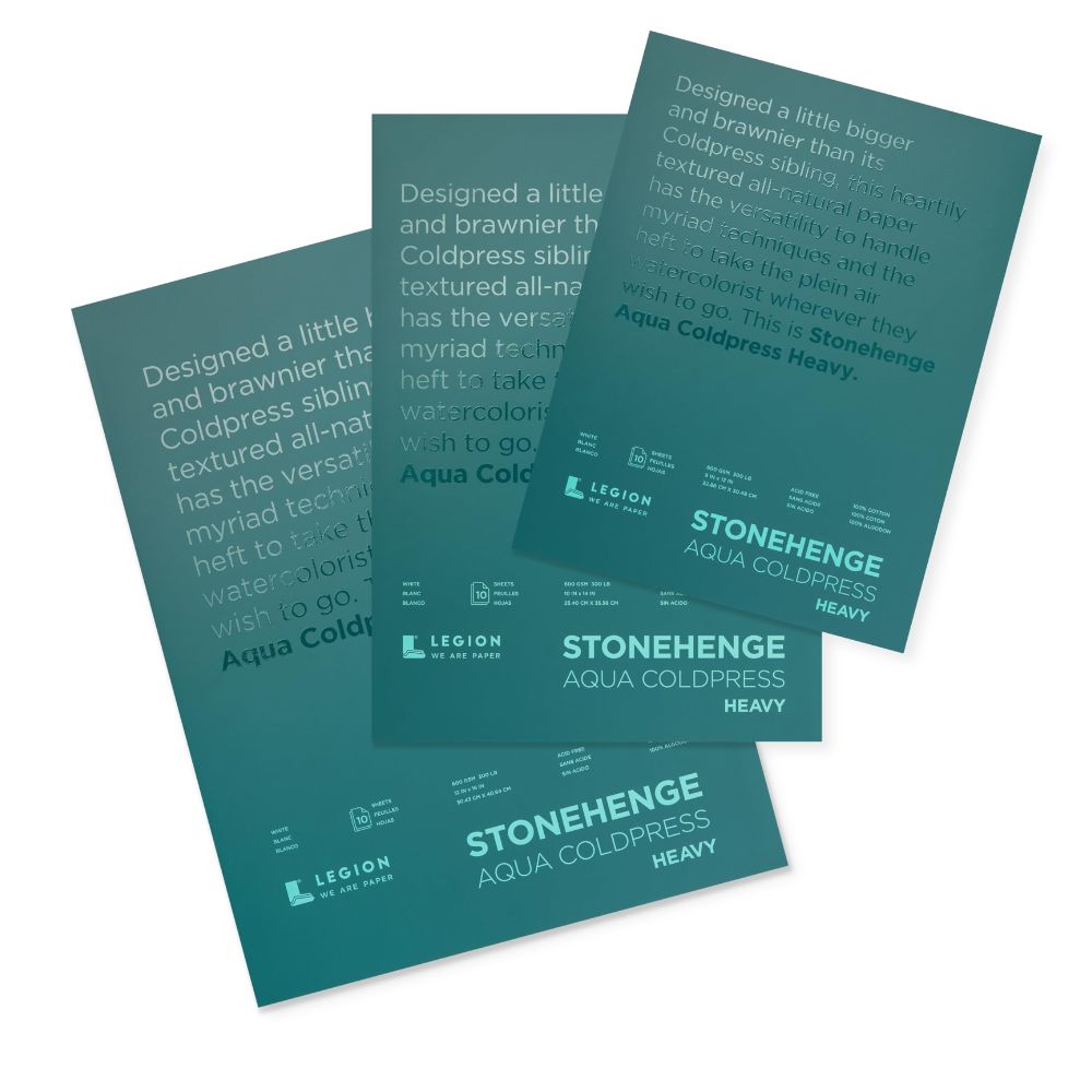 Stonehenge Aqua White watercolor paper, 10 sheets, 300 lb