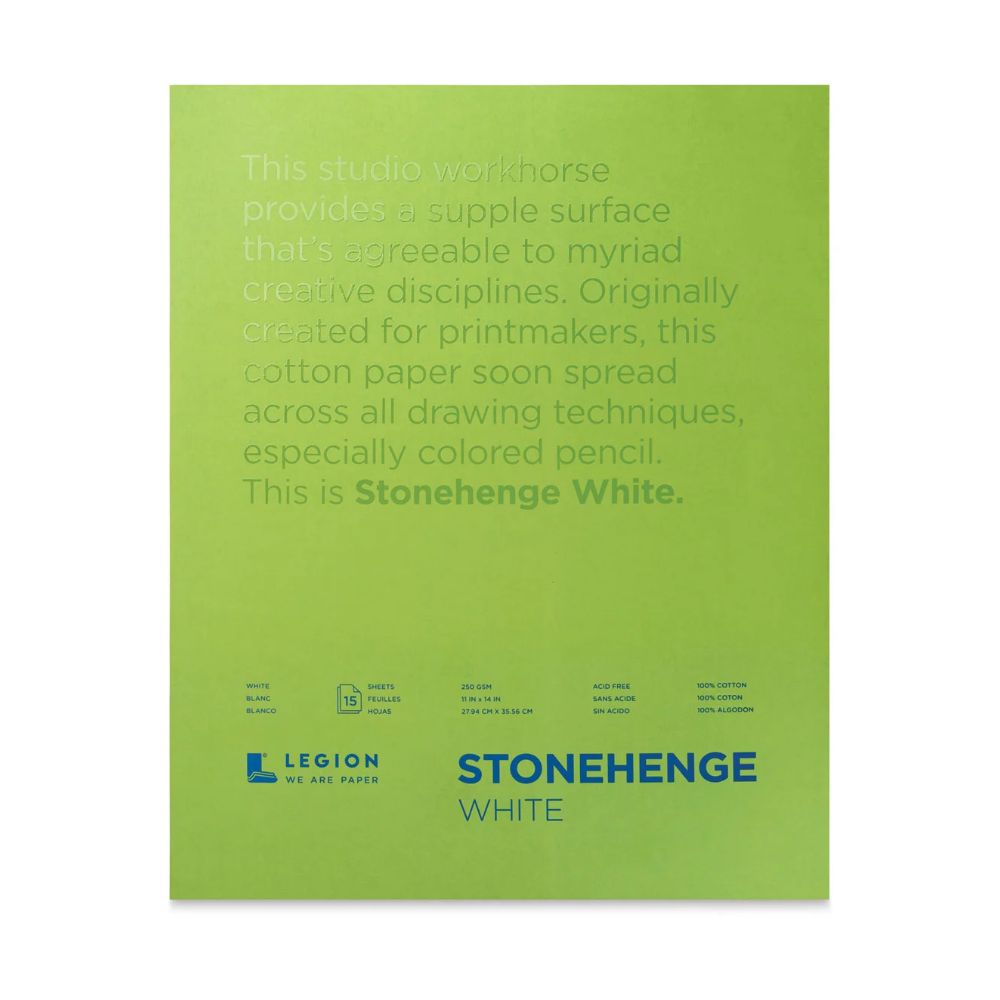 Stonehenge White drawing paper pad, 15 sheets, 90 lb